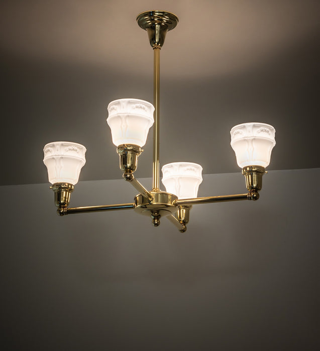 Meyda Tiffany 271803 Four Light Chandelier, Polished Brass