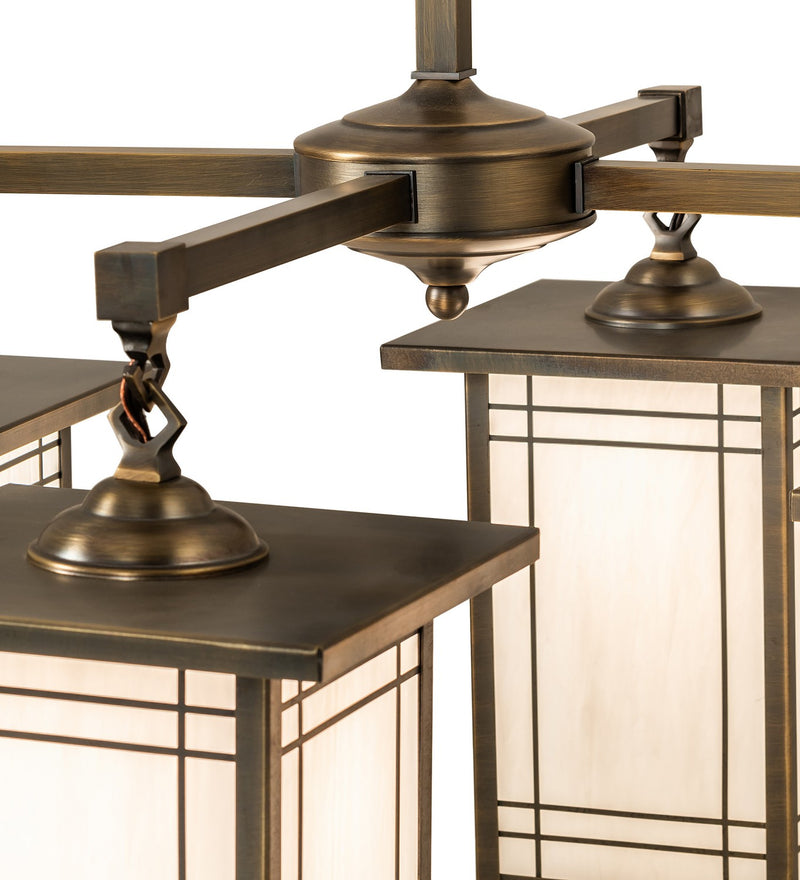 Meyda Tiffany 264849 Four Light Chandelier, Antique Brass
