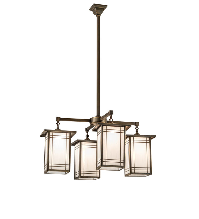 Meyda Tiffany 264849 Four Light Chandelier, Antique Brass