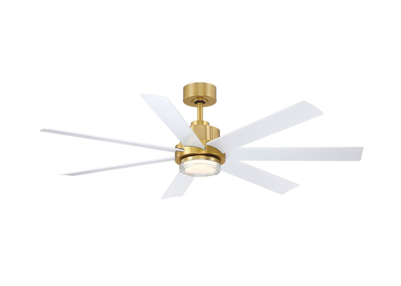 Fanimation FPD6865BSMW 56" Ceiling Fan, Brushed Satin Brass