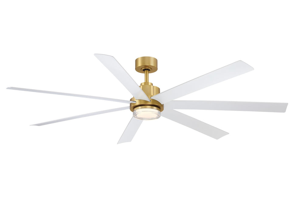 Fanimation FPD6872BSMW 72" Ceiling Fan, Brushed Satin Brass