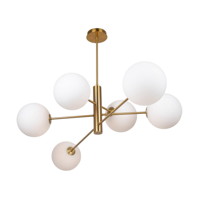 Artcraft AC11766BR Six Light Chandelier, Brass