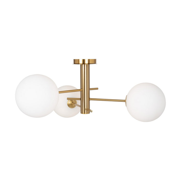 Artcraft AC11763BR Three Light Semi-Flush Mount, Brass