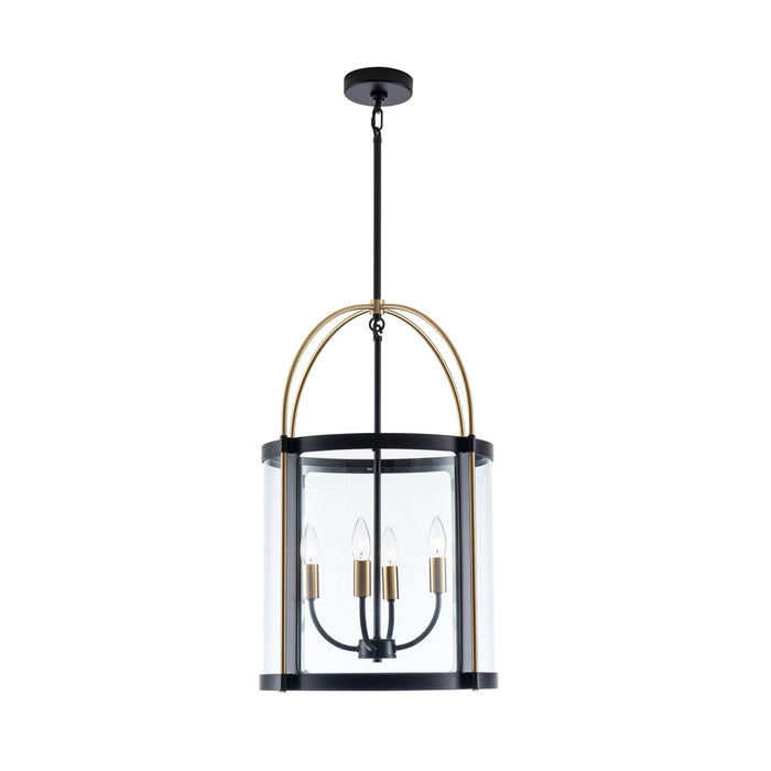 Artcraft AC11515BB Four Light Pendant, Black and Brushed Brass