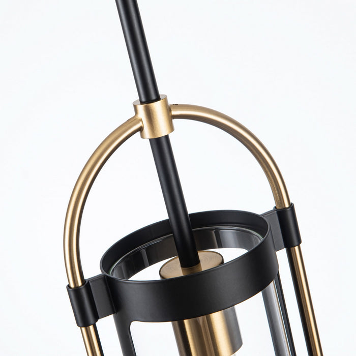 Artcraft AC11511BB One Light Pendant, Black and Brushed Brass