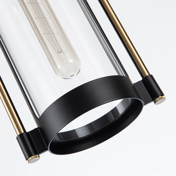 Artcraft AC11511BB One Light Pendant, Black and Brushed Brass
