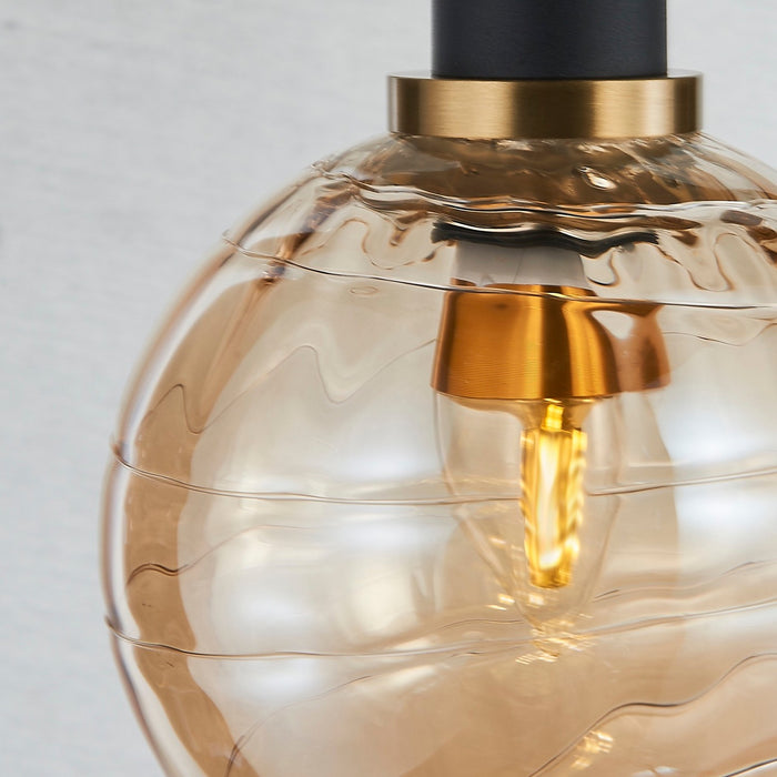 Artcraft AC11870AM One Light Pendant, Black and Brushed Brass