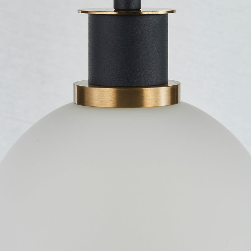 Artcraft AC11870WH One Light Pendant, Black and Brushed Brass