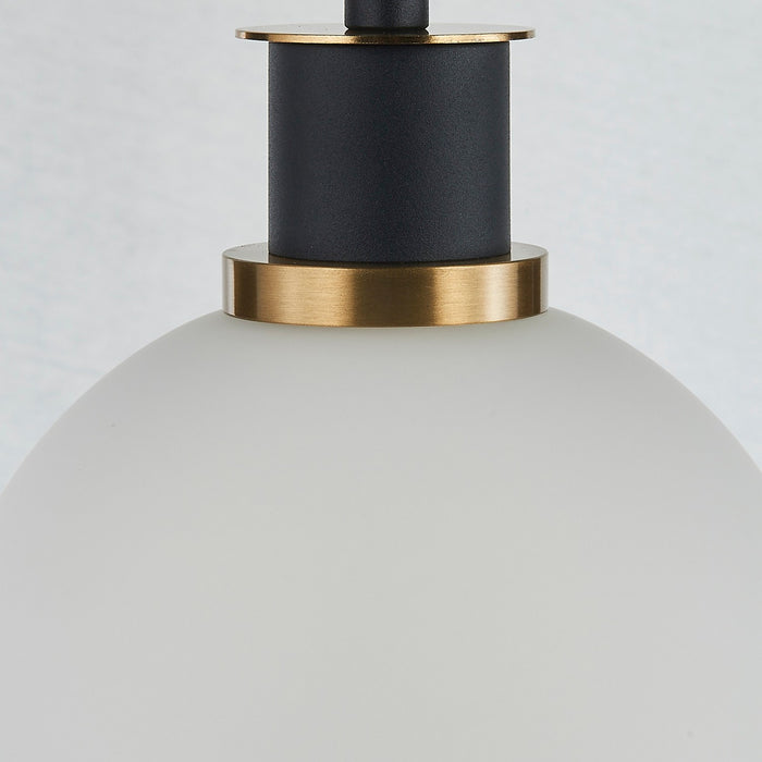 Artcraft AC11870WH One Light Pendant, Black and Brushed Brass