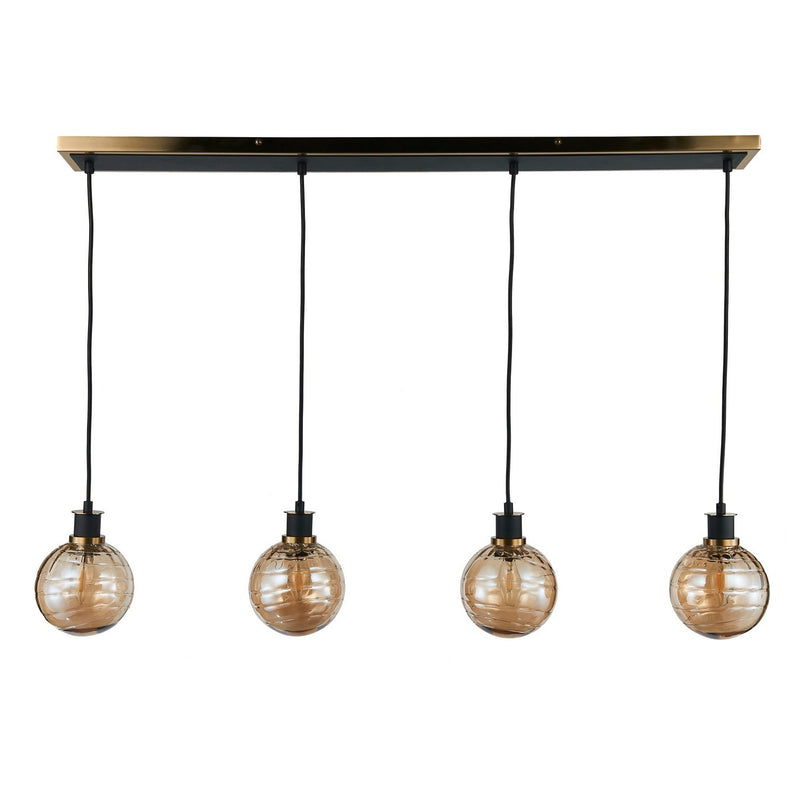 Artcraft AC11874AM Four Light Island/Pool Table, Black and Brushed Brass
