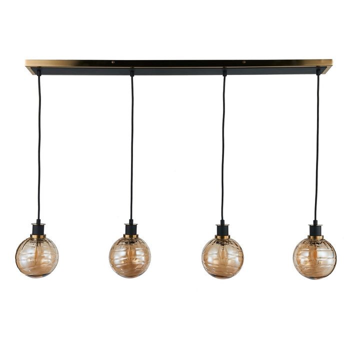 Artcraft AC11874AM Four Light Island/Pool Table, Black and Brushed Brass