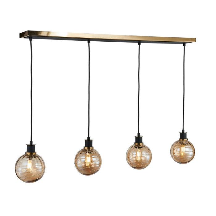 Artcraft AC11874AM Four Light Island/Pool Table, Black and Brushed Brass