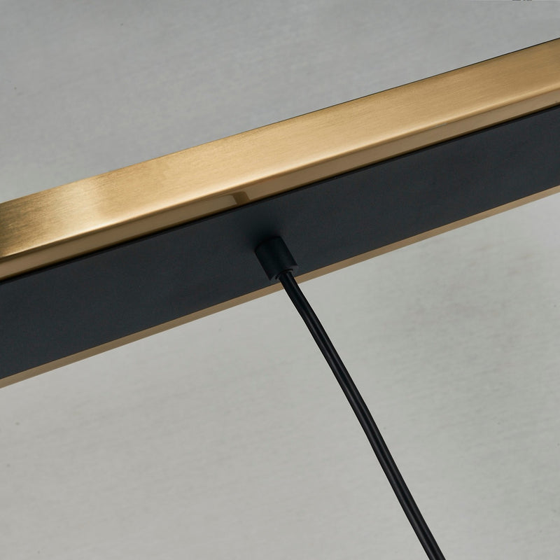 Artcraft AC11874AM Four Light Island/Pool Table, Black and Brushed Brass
