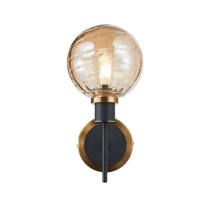 Artcraft AC11871AM One Light Wall Sconce, Black and Brushed Brass