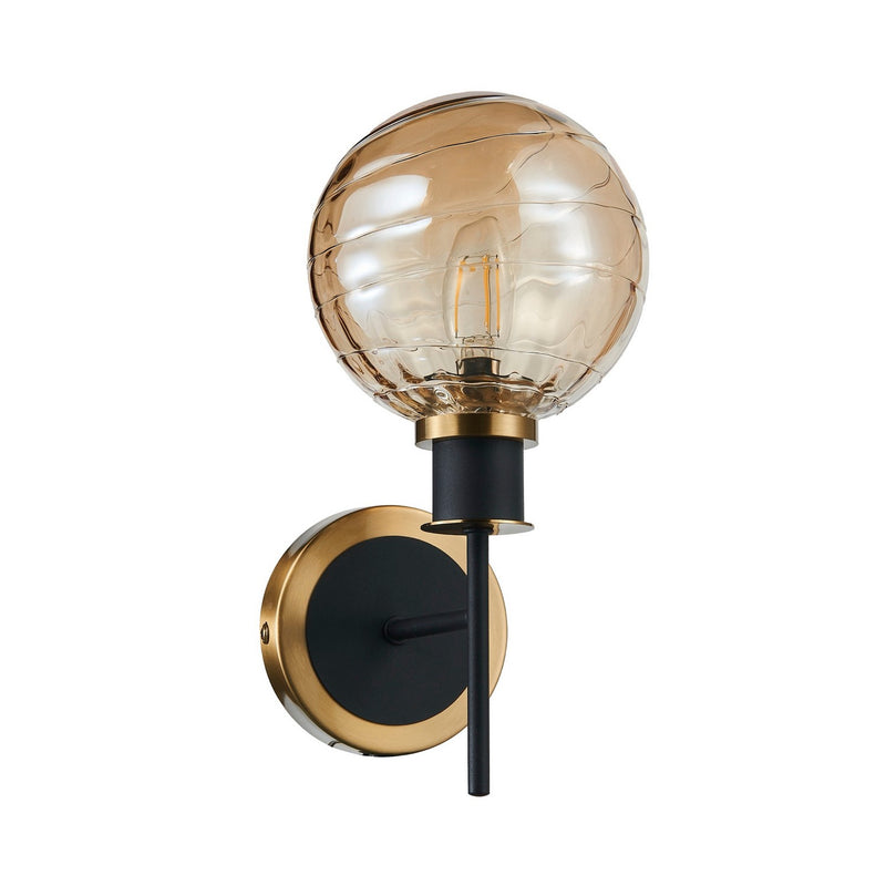 Artcraft AC11871AM One Light Wall Sconce, Black and Brushed Brass