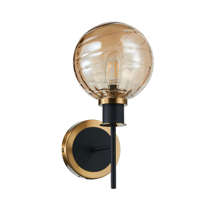 Artcraft AC11871AM One Light Wall Sconce, Black and Brushed Brass