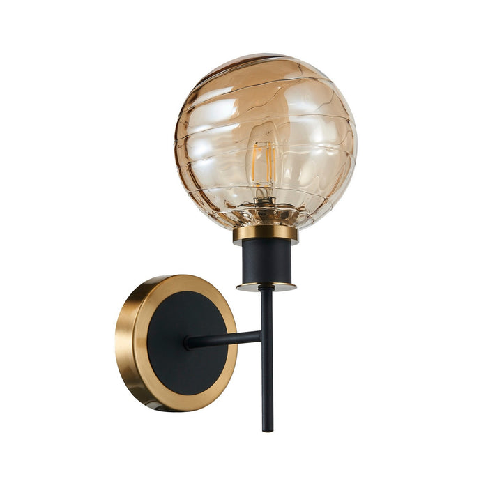 Artcraft AC11871AM One Light Wall Sconce, Black and Brushed Brass