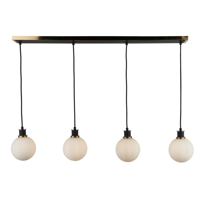 Artcraft AC11874WH Four Light Island/Pool Table, Black and Brushed Brass