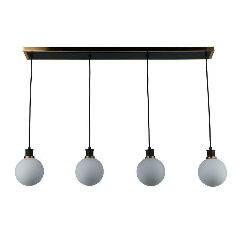 Artcraft AC11874WH Four Light Island/Pool Table, Black and Brushed Brass