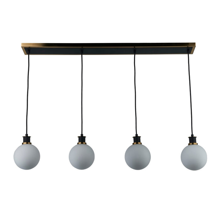 Artcraft AC11874WH Four Light Island/Pool Table, Black and Brushed Brass