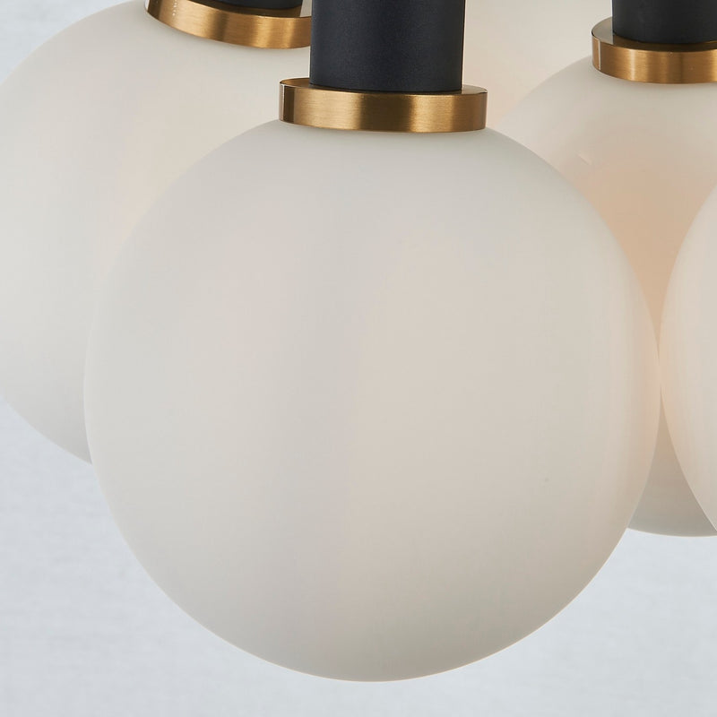 Artcraft AC11877WH Seven Light Pendant, Black and Brushed Brass