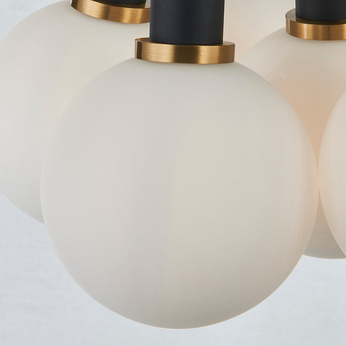 Artcraft AC11877WH Seven Light Pendant, Black and Brushed Brass
