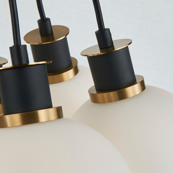 Artcraft AC11877WH Seven Light Pendant, Black and Brushed Brass