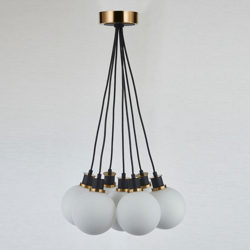 Artcraft AC11877WH Seven Light Pendant, Black and Brushed Brass