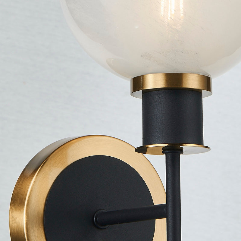Artcraft AC11871SW One Light Wall Sconce, Black and Brushed Brass