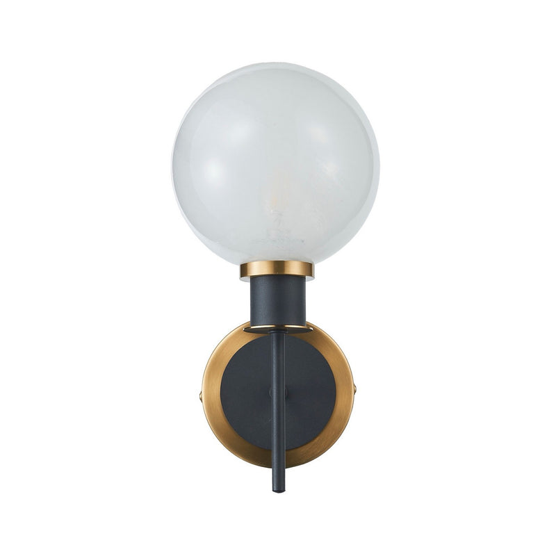 Artcraft AC11871SW One Light Wall Sconce, Black and Brushed Brass