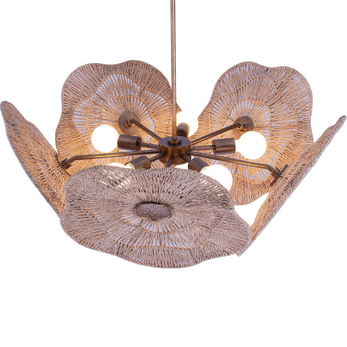 Kalco 522555PAB Five Light Pendant, Pearlized Antique Brass
