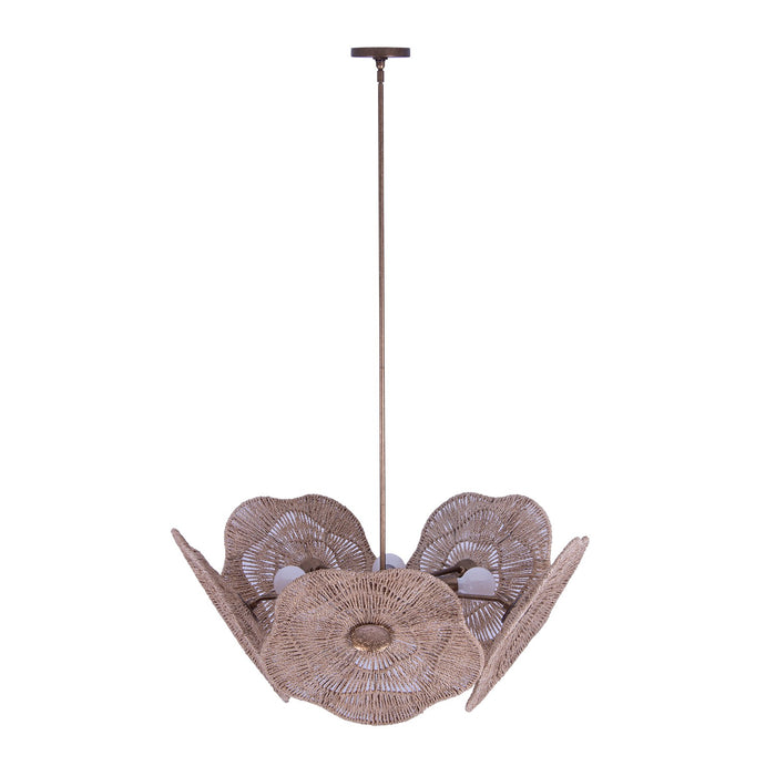 Kalco 522555PAB Five Light Pendant, Pearlized Antique Brass