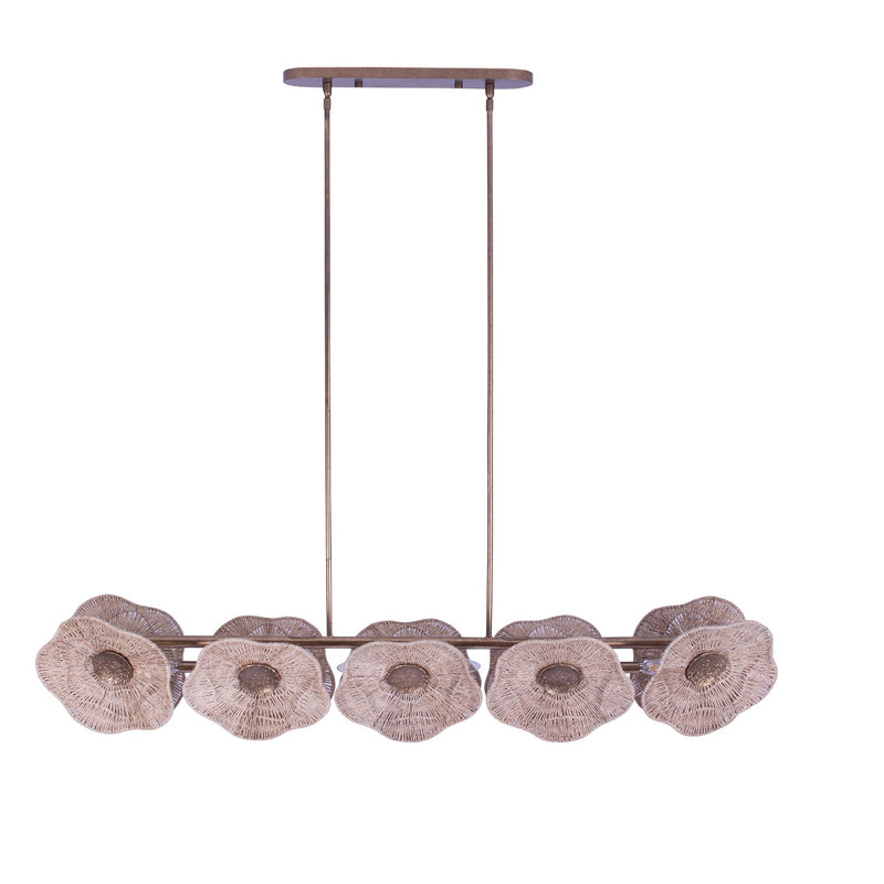 Kalco 522568PAB Five Light Island Pendant, Pearlized Antique Brass