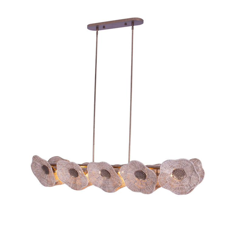 Kalco 522568PAB Five Light Island Pendant, Pearlized Antique Brass