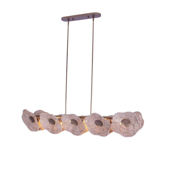 Kalco 522568PAB Five Light Island Pendant, Pearlized Antique Brass