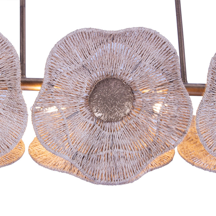 Kalco 522568PAB Five Light Island Pendant, Pearlized Antique Brass