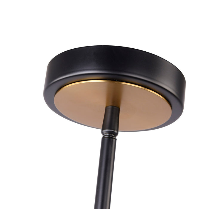 Artcraft AC11910BK One Light Pendant, Black and Brushed Brass