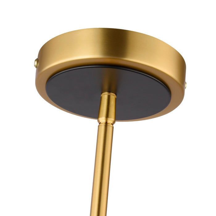 Artcraft AC11910BR One Light Pendant, Brass and black