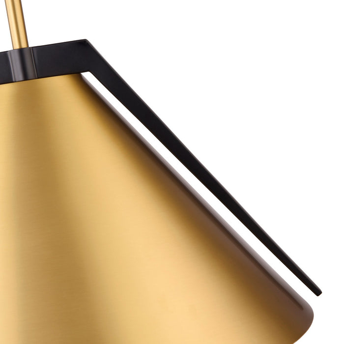 Artcraft AC11910BR One Light Pendant, Brass and black
