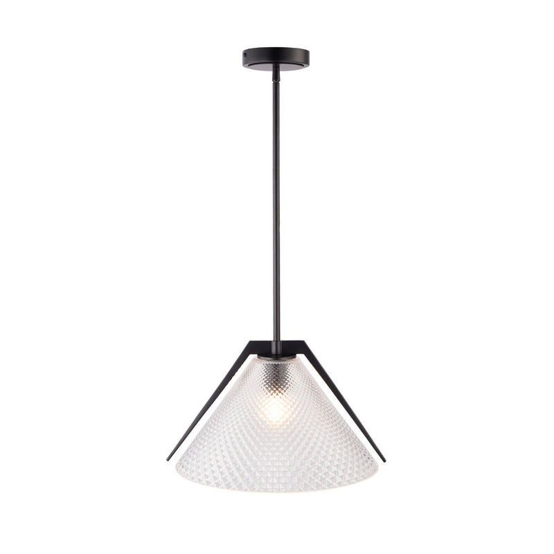 Artcraft AC11911BK One Light Pendant, Black and Brushed Brass