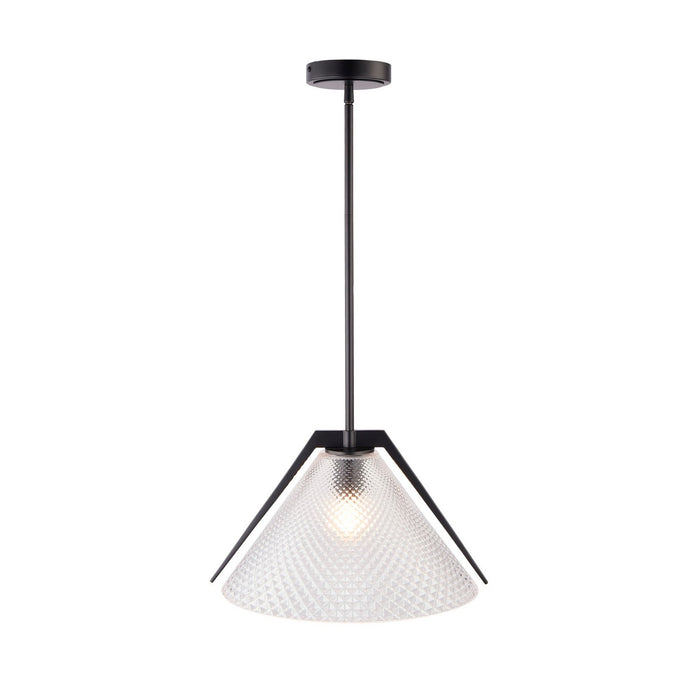 Artcraft AC11911BK One Light Pendant, Black and Brushed Brass