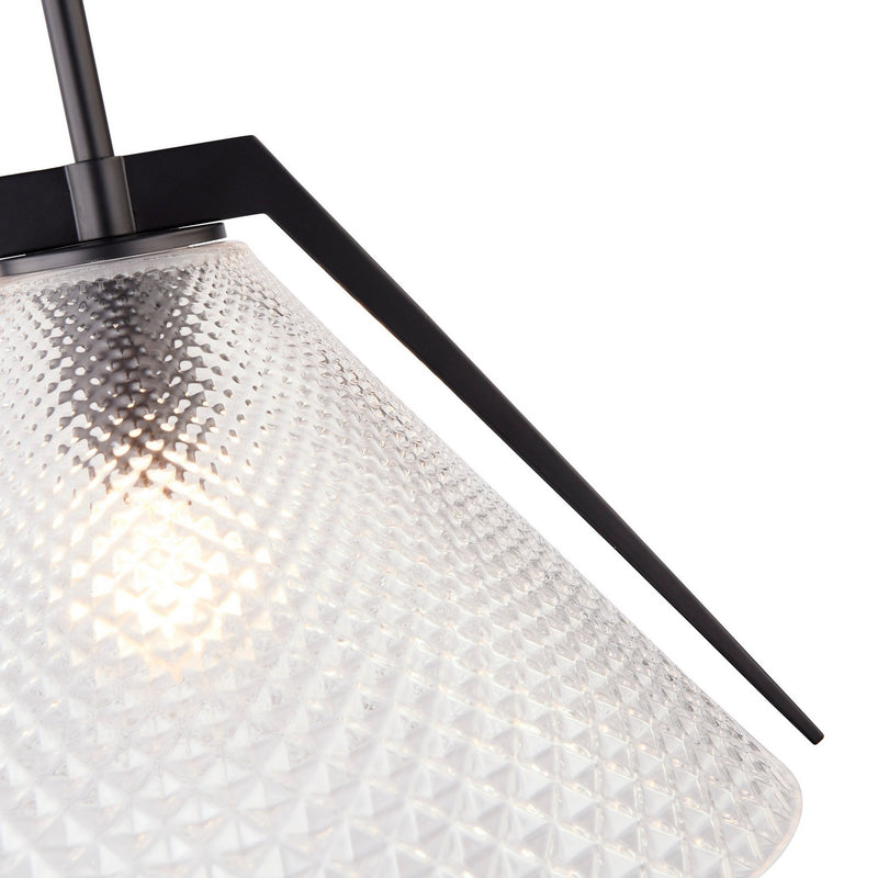Artcraft AC11911BK One Light Pendant, Black and Brushed Brass