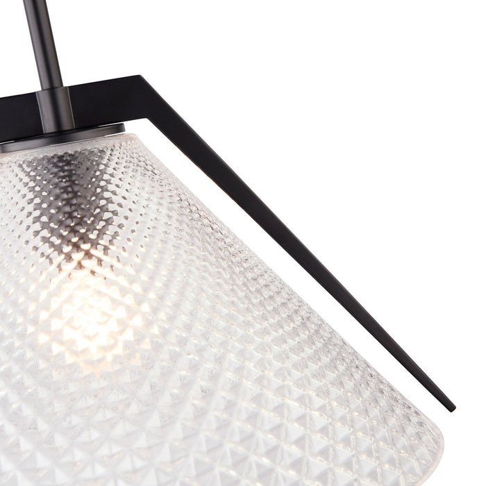 Artcraft AC11911BK One Light Pendant, Black and Brushed Brass