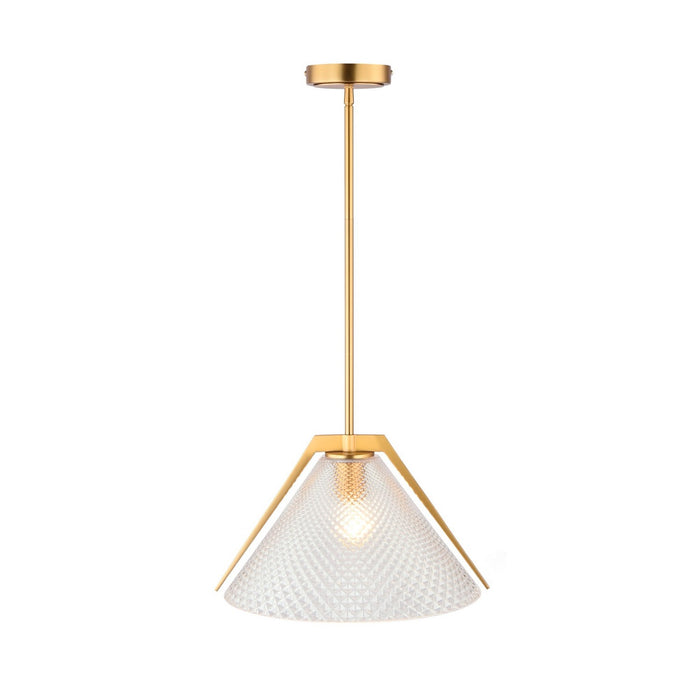 Artcraft AC11911BR One Light Pendant, Brass and black