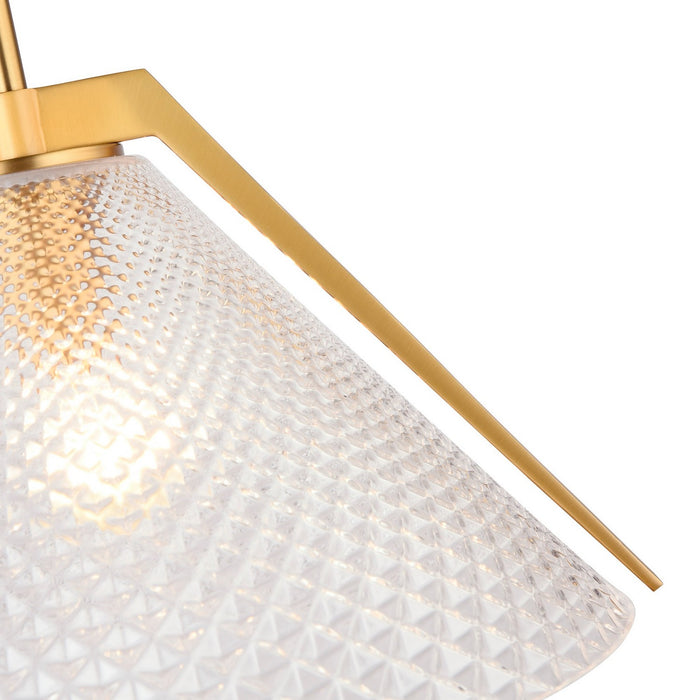 Artcraft AC11911BR One Light Pendant, Brass and black