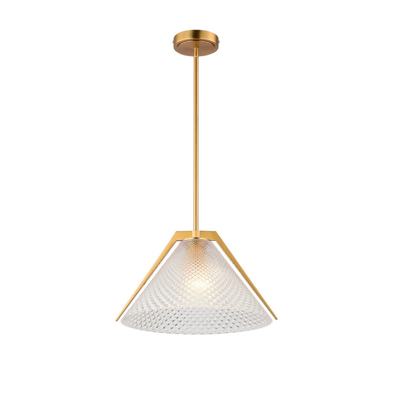 Artcraft AC11911BR One Light Pendant, Brass and black