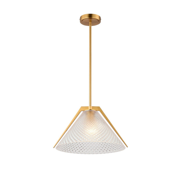 Artcraft AC11911BR One Light Pendant, Brass and black