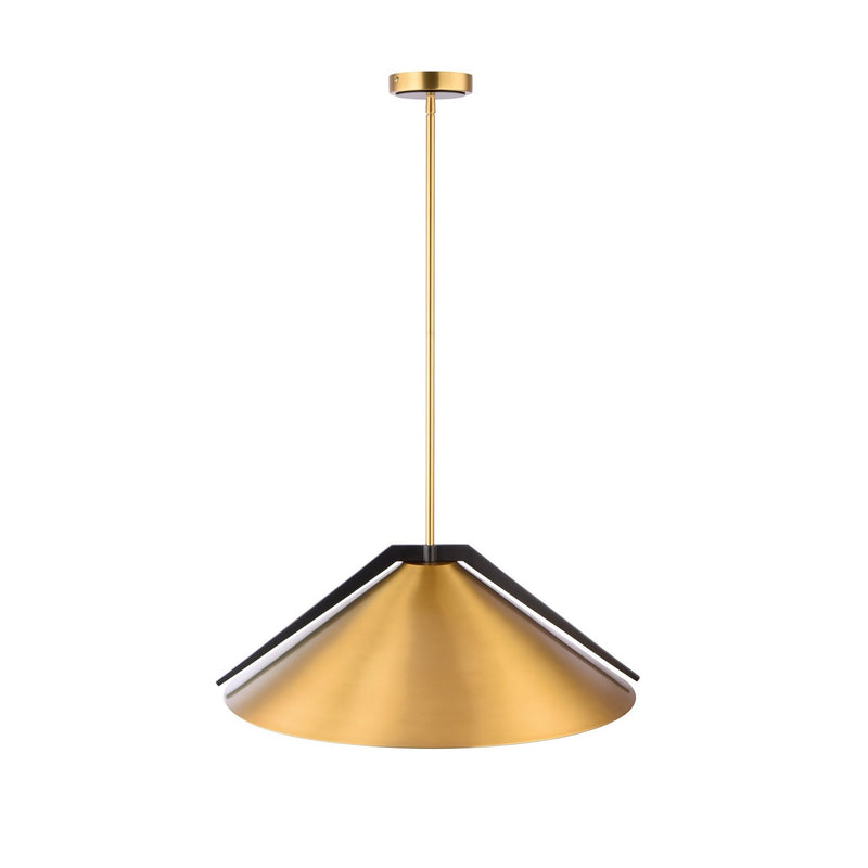 Artcraft AC11914BR Three Light Pendant, Brass and black