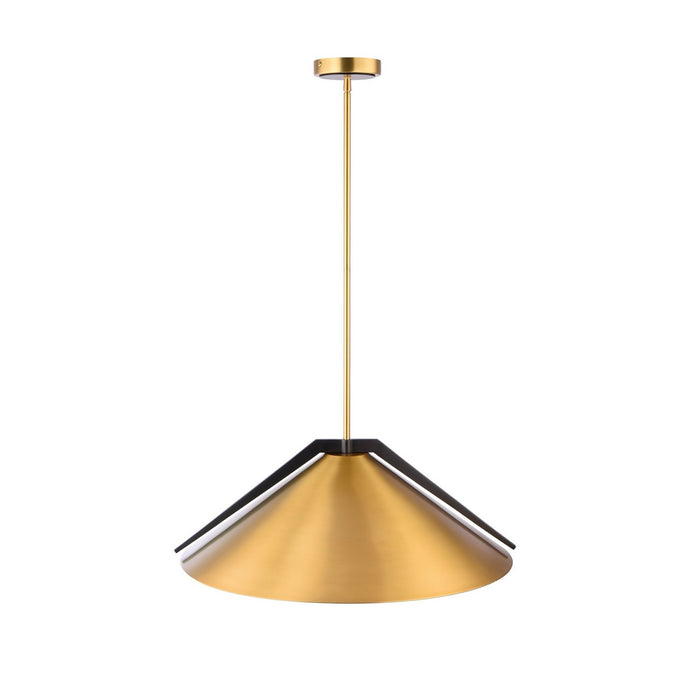 Artcraft AC11914BR Three Light Pendant, Brass and black