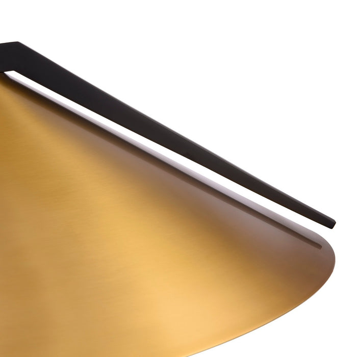 Artcraft AC11914BR Three Light Pendant, Brass and black